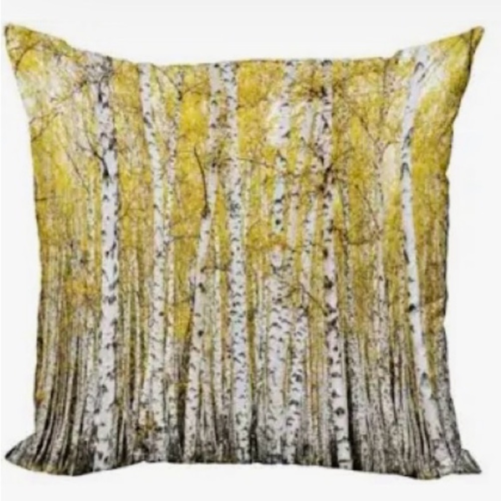 Ambesonne Birch Forest, Decorative Square Pillow Covers;  Size: 18"x18 Set of 4.